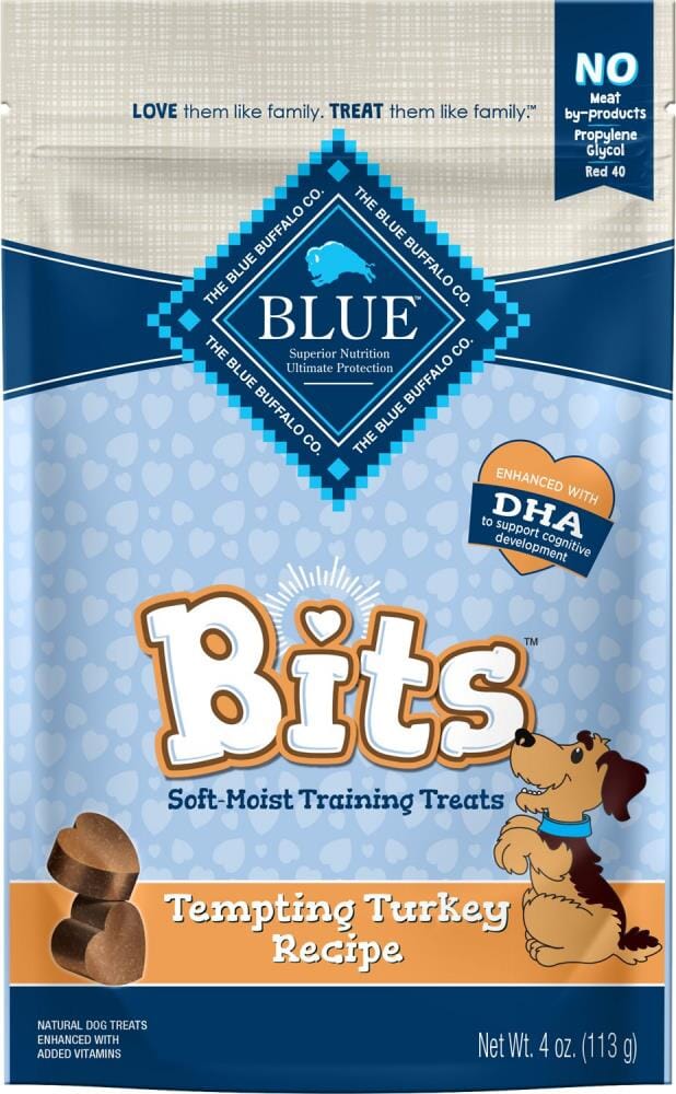 Blue Buffalo Blue Bits Tasty Turkey Moist Soft and Chewy Training Dog Treats - 4 Oz  