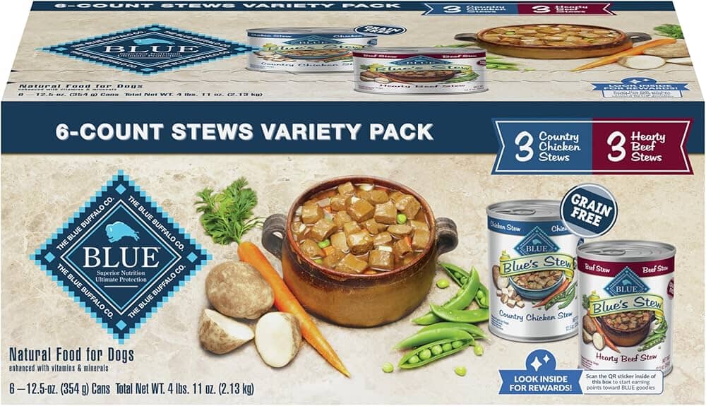 Blue Buffalo Blue's Stew Adult Chicken and Beef in Gray Variety Pack Canned Dog Food - 12.5 Oz - 6 Count  