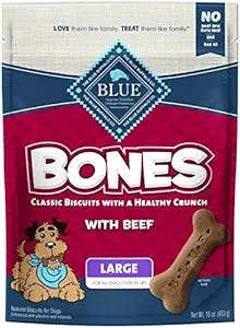 Blue Buffalo Bone Beef Crunchy Dog Biscuits - Large - 16 Oz  