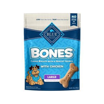 Blue Buffalo Bone Chicken Crunchy Dog Biscuits - Large - 16 Oz  