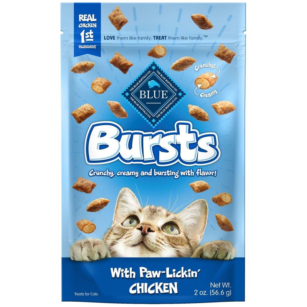 Blue Buffalo Bursts Crunchy and Creamy Chicken Crunchy Cat Treats 2 Oz 
