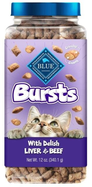 Blue Buffalo Bursts Crunchy and Creamy Liver and Beef Crunchy Cat Treats - 12 Oz  