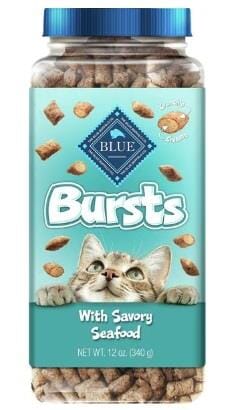 Blue Buffalo Bursts Crunchy and Creamy Seafood Crunchy Cat Treats- 12 Oz  