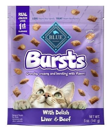 Blue Buffalo Bursts Liver and Beef Soft and Chewy Cat Treats - 5 Oz - 6 Pack  