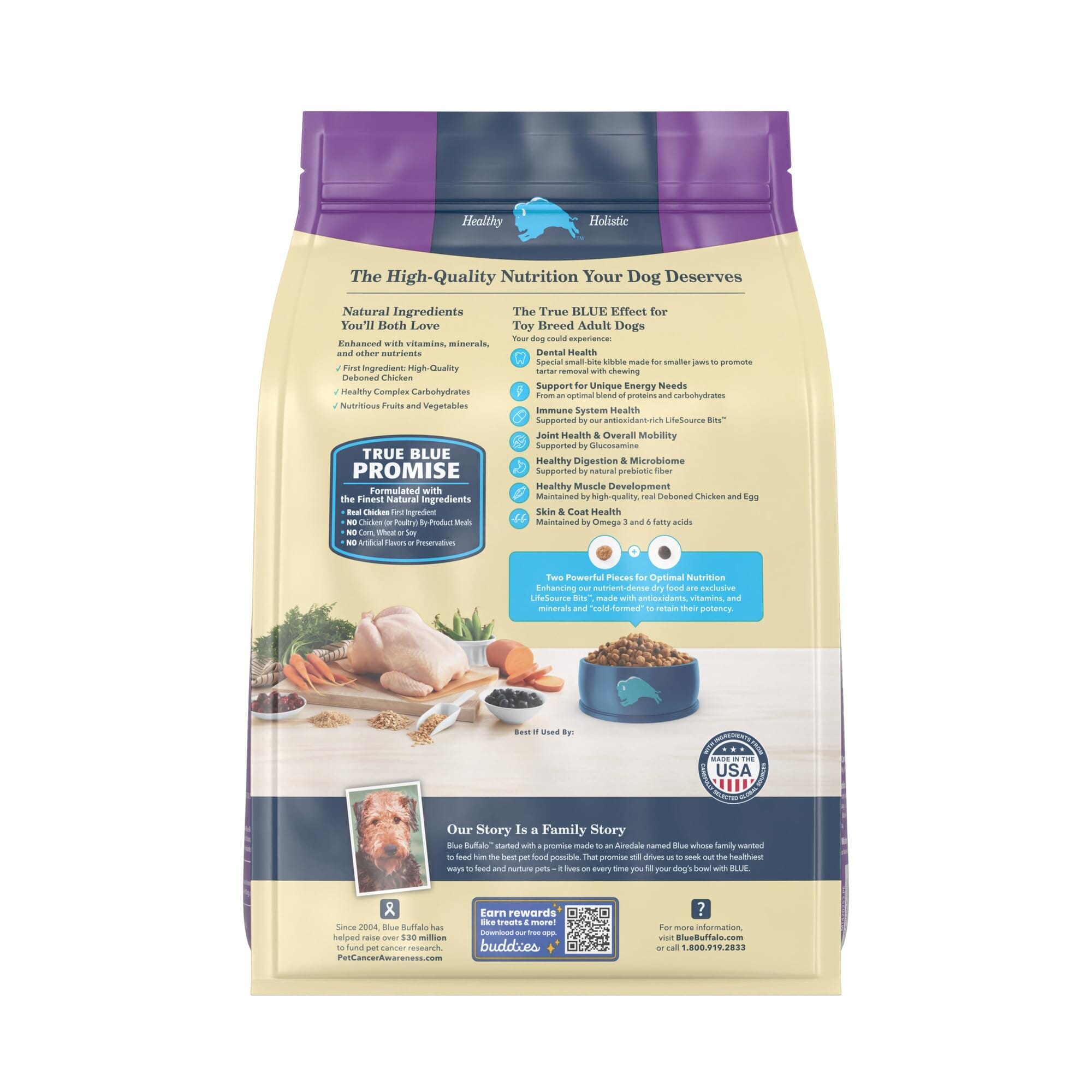 Blue Buffalo Chicken Toy Breed Dry Dog Food - 4 Lbs  
