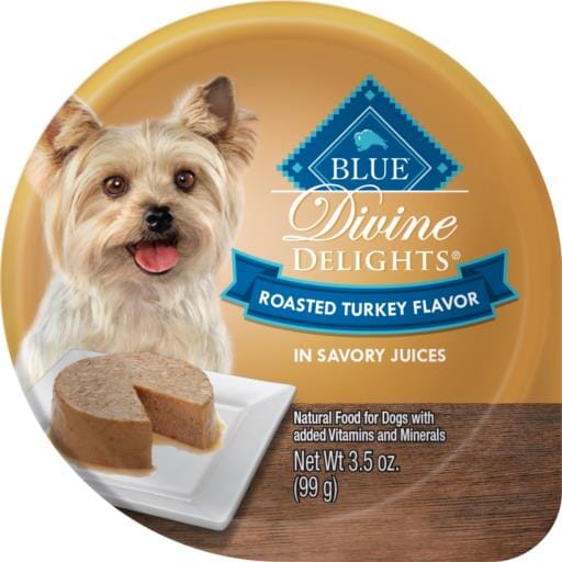 Blue Buffalo Devine Delights Roasted Turkey Wet Dog Food Trays - 3.5 Oz - Case of 12  