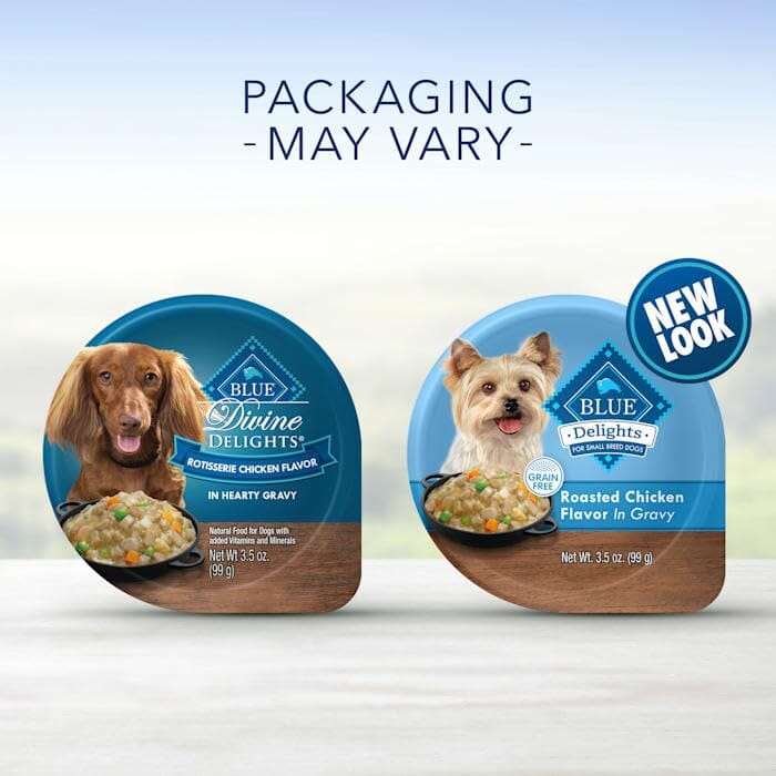 Blue Buffalo Devine Delights Roasted Turkey Wet Dog Food Trays - 3.5 Oz - Case of 12  