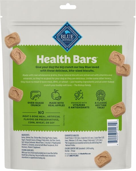 Blue Buffalo Health Bars Apple and Yogurt Dog Biscuits Treats - 16 Oz