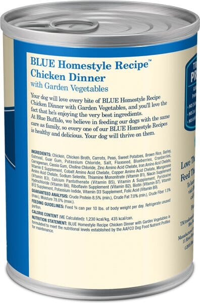 Blue Buffalo Homestyle Recipe Chicken Canned Dog Food - 12.5 Oz - Case of 12