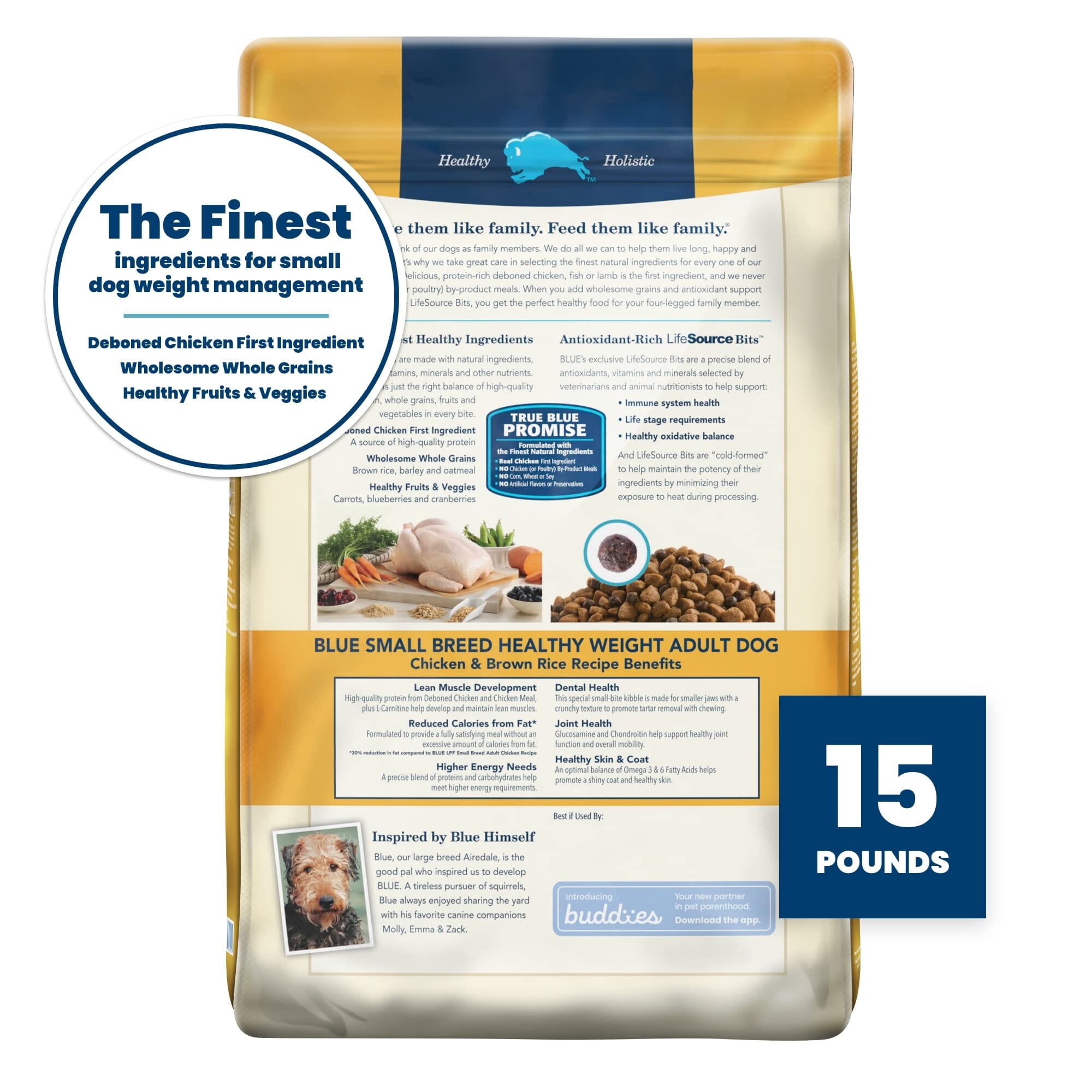 Blue Buffalo Life Protection Formula Adult Small-Breed Healthy Weight Chicken and Brown Rice Dry Dog Food  