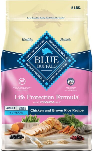 Blue Buffalo Life Protection Formula Natural Adult Small-Breed Chicken and Brown Rice Dry Dog Food - 5 Lbs  