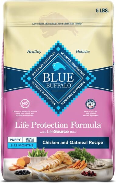 Blue Buffalo Life Protection Formula Natural Puppy Small-Breed Chicken and Oatmeal Dry Dog Food - 5 Lbs  