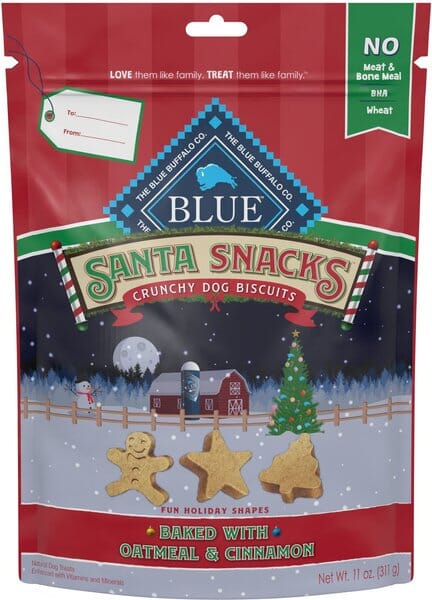 Blue Buffalo Santa Snacks Crunchy Biscuit Dog Treats - 11 Oz  
