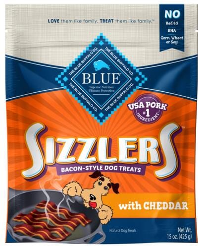 Blue Buffalo Sizzlers with Chedder Soft and Chewy Dog Treats - 15 Oz  