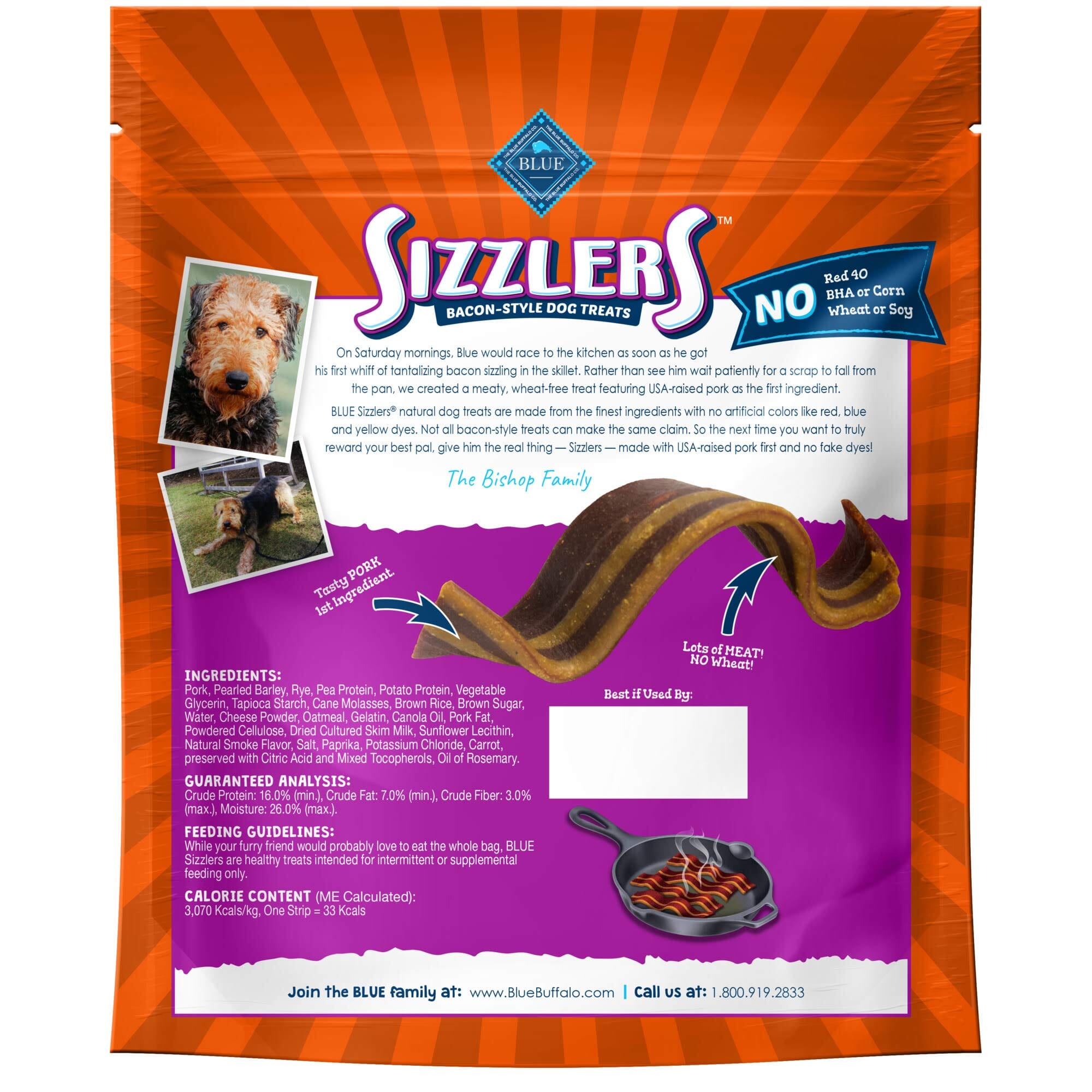 Blue Buffalo Sizzlers with Chedder Soft and Chewy Dog Treats - 15 Oz  