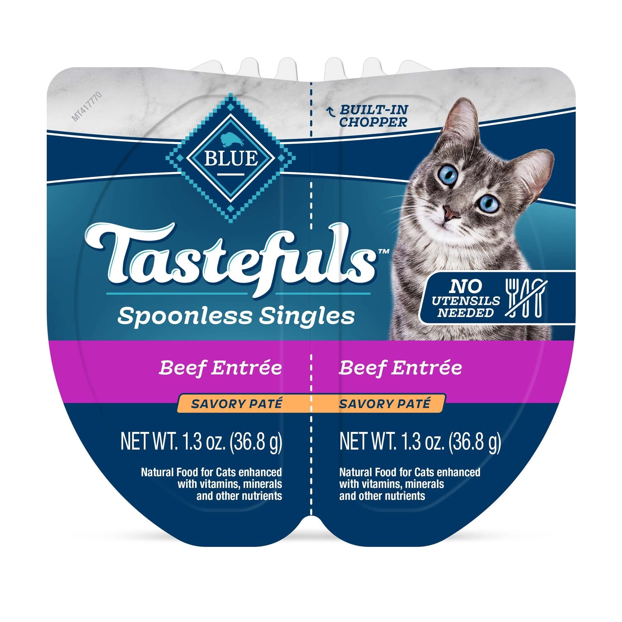 Blue Buffalo Tasteful Singles Beef Wet Cat Food Trays - 2.6 Oz - Case of 10  