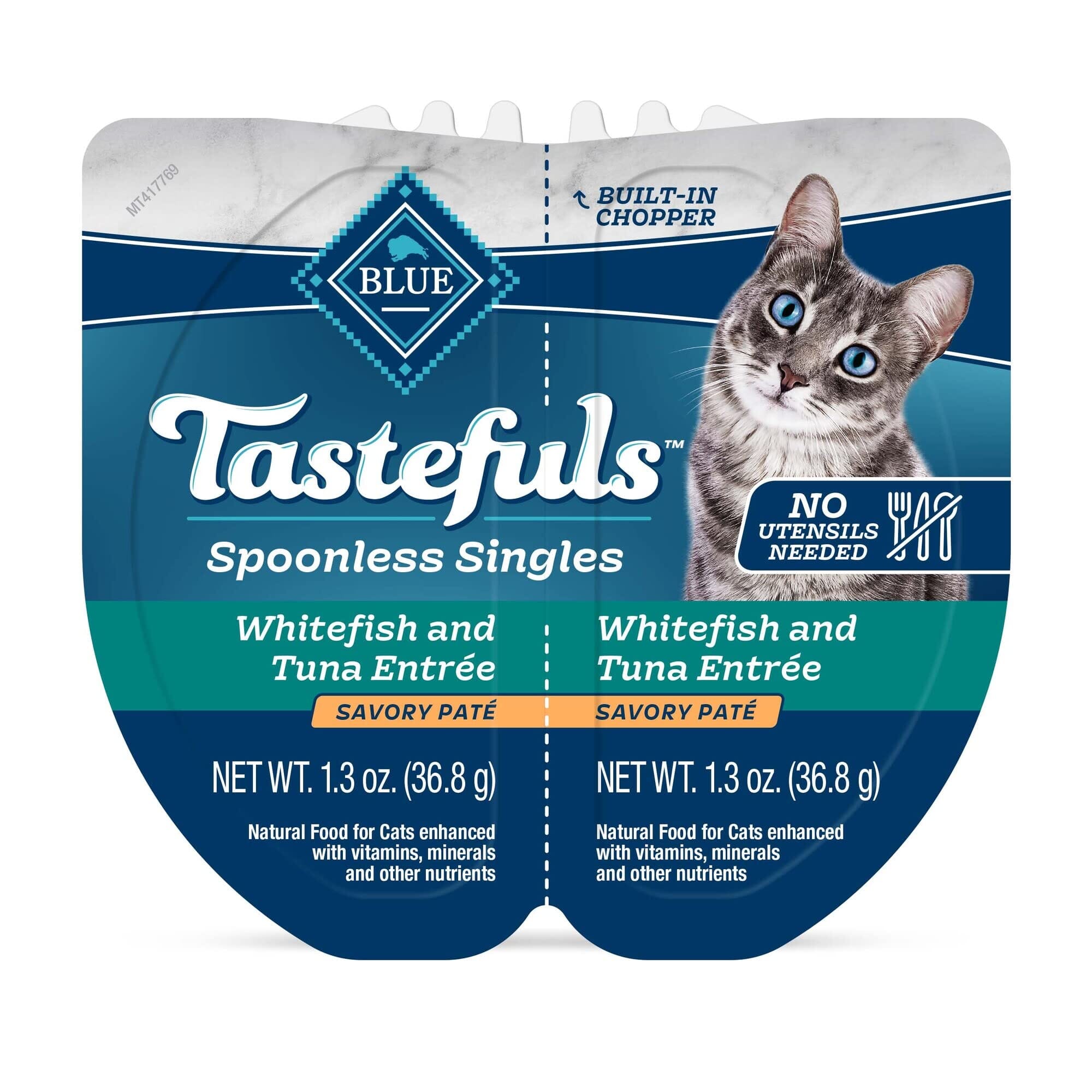 Blue Buffalo Tasteful Singles Whitefish and Tuna Wet Cat Food Trays - 2.6 Oz - Case of 10  