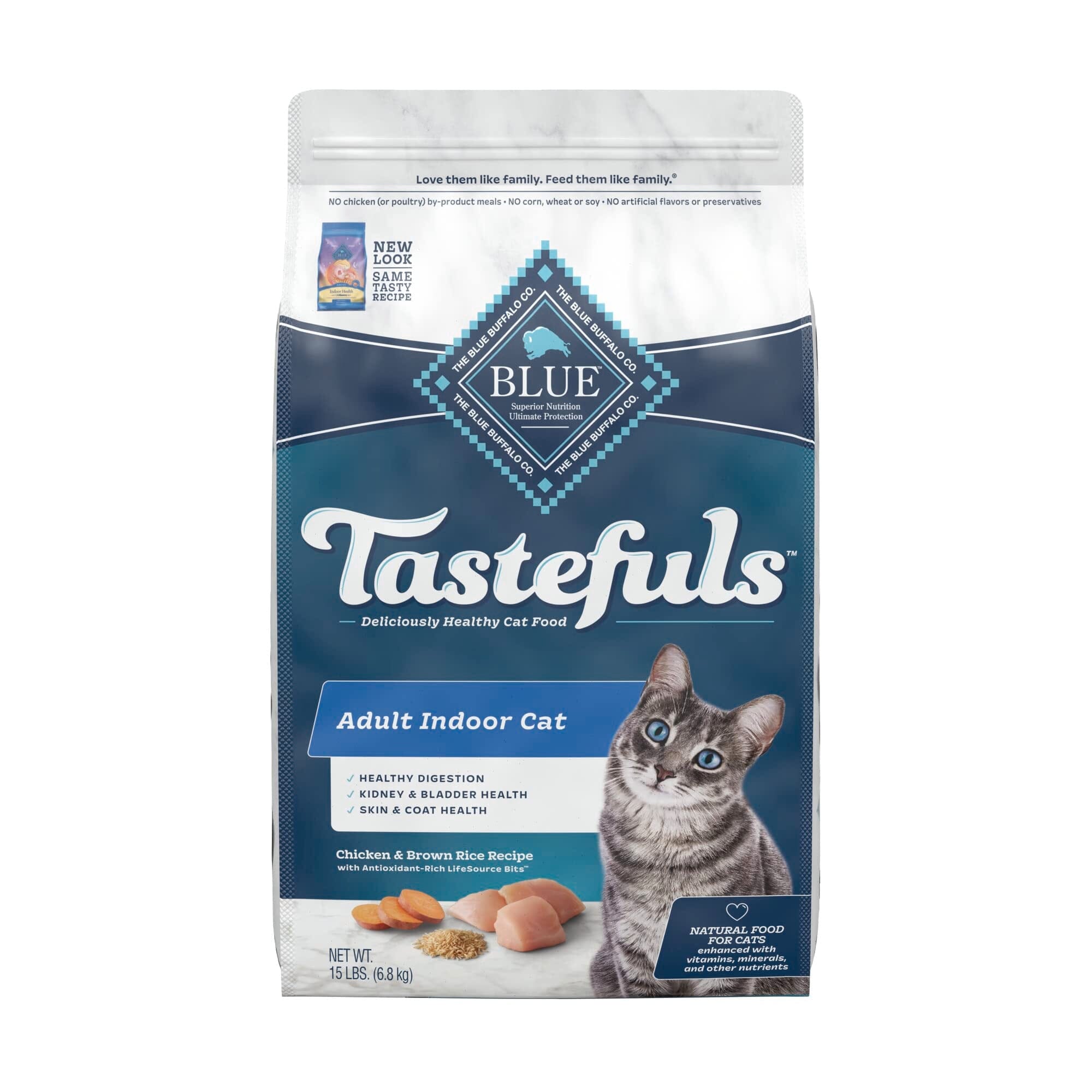 Blue Buffalo Tastefuls Indoor Adult Chicken Dry Cat Food 15 Lbs 