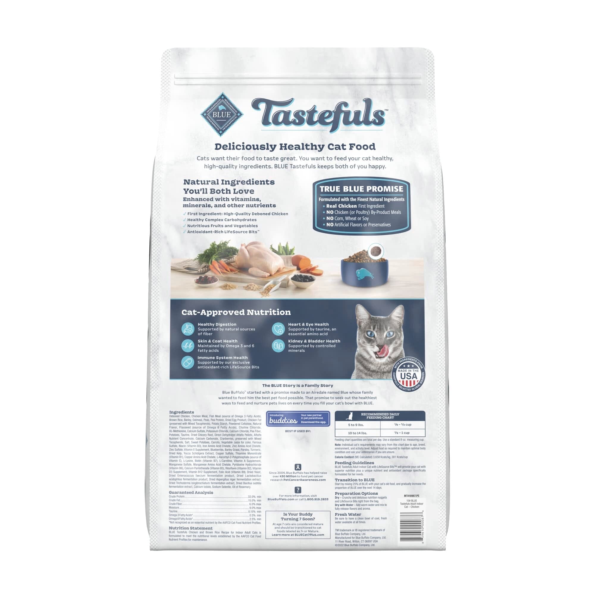 Blue Buffalo Tastefuls Indoor Adult Chicken Dry Cat Food  