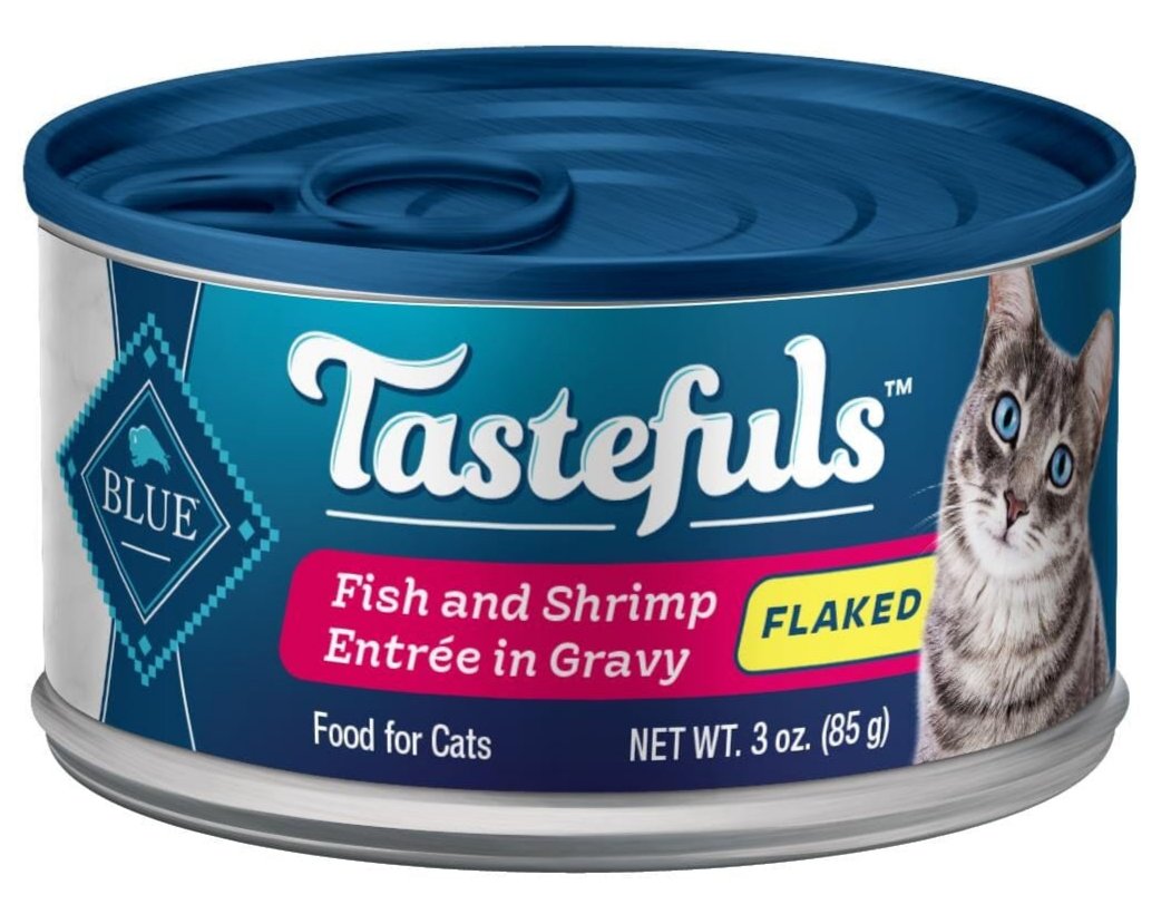 Blue Buffalo Tastefuls Natural Flaked Fish & Shrimp Entree in Gravy Wet Cat Food  