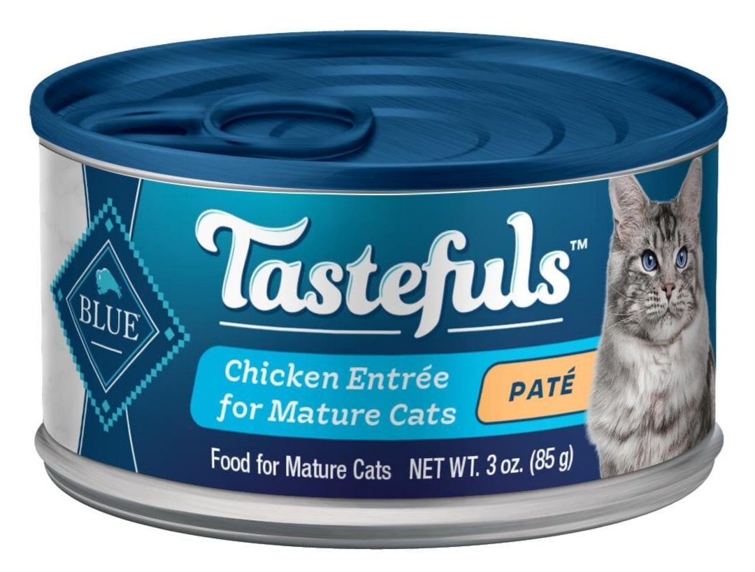 Blue Buffalo Tastefuls Natural Mature Pate Chicken Entree Wet Cat Food  