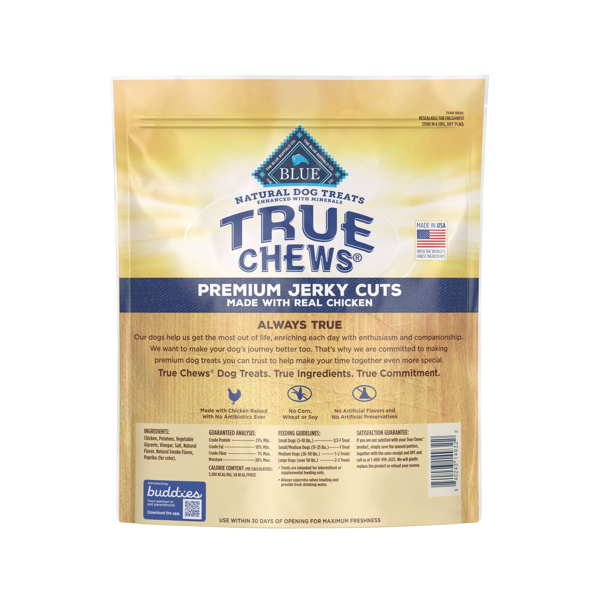 Blue Buffalo True Chews Premium Jerky Cuts Chicken Natural Dog Treats  