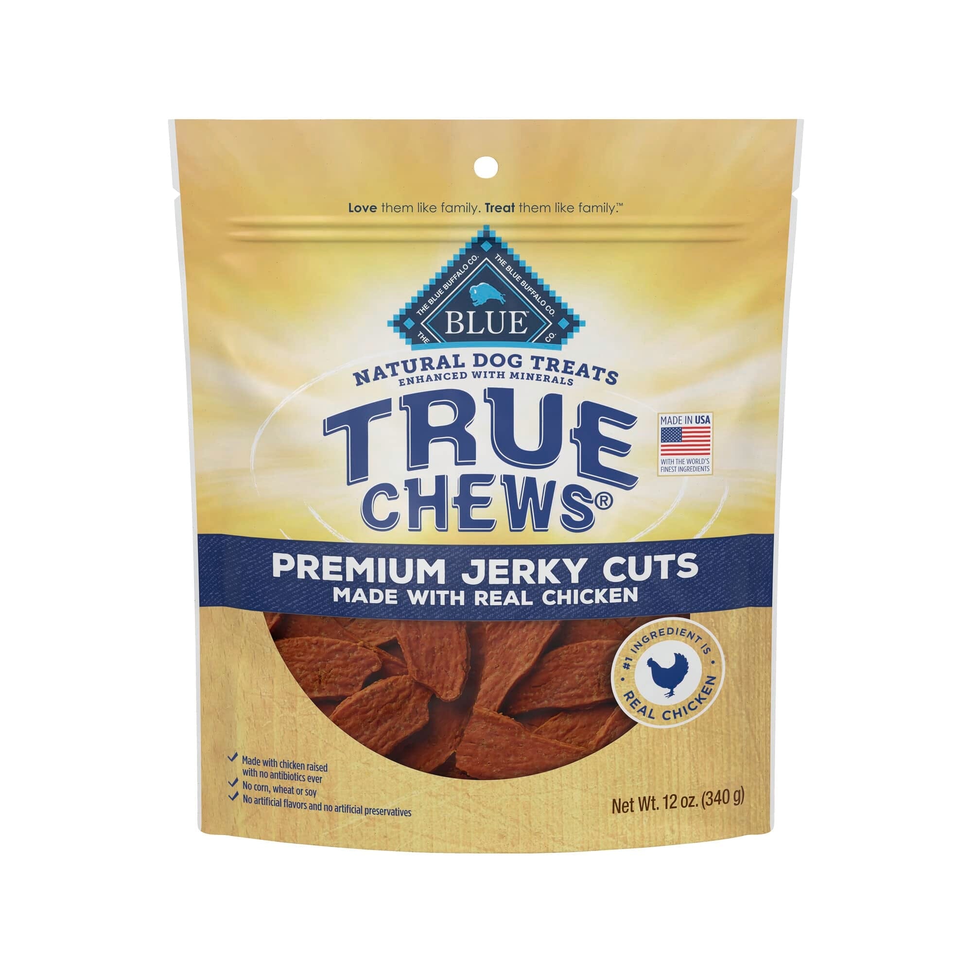 Blue Buffalo True Chews Premium Jerky Cuts Chicken Natural Dog Treats 12 Oz 