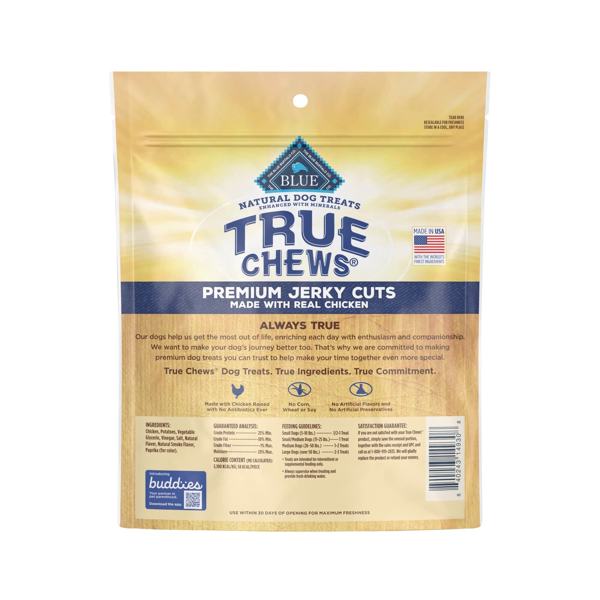 Blue Buffalo True Chews Premium Jerky Cuts Chicken Natural Dog Treats  