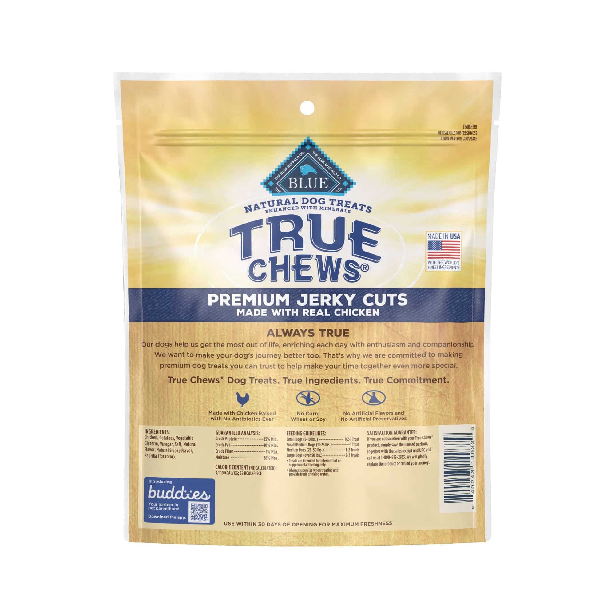 Blue Buffalo True Chews Premium Jerky Cuts Chicken Natural Dog Treats  