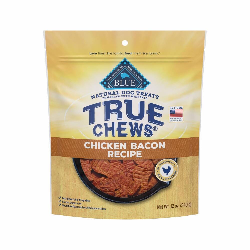Blue Buffalo True Chews Premium  Natural Chicken and Bacon Chewy Dog Treats - 12 Oz  