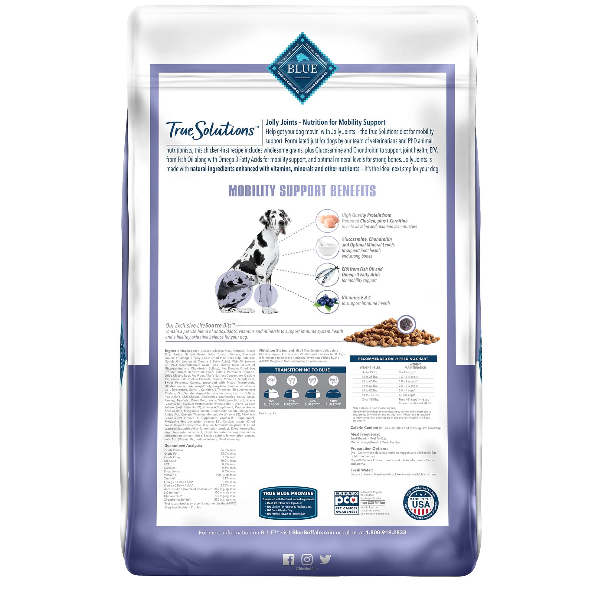 Blue Buffalo True Solutions Jolly Joints Adult Mobility Support Chicken Dry Dog Food  