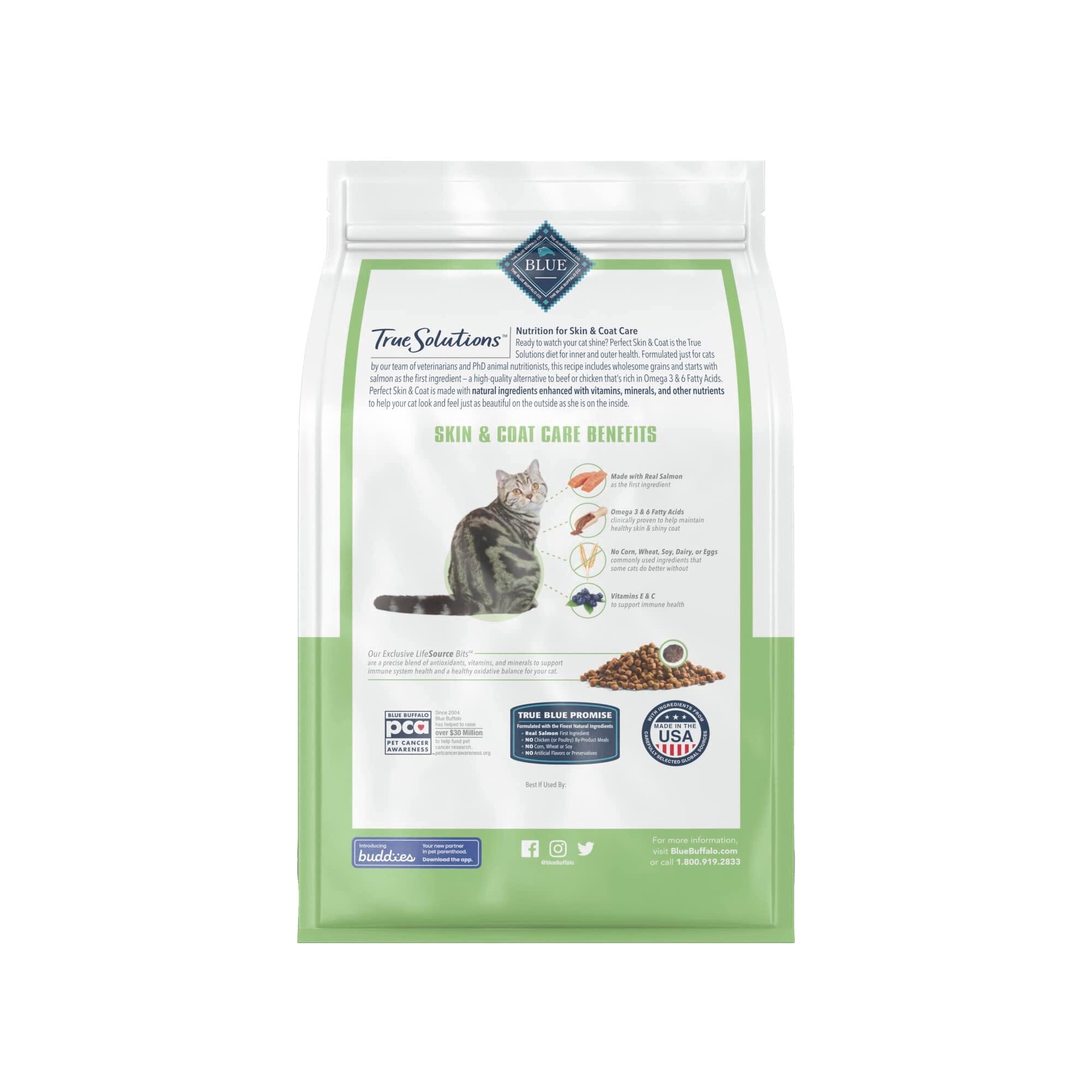 Blue Buffalo True Solutions Perfect Coat Dry Cat Food - 3.5 Lbs  