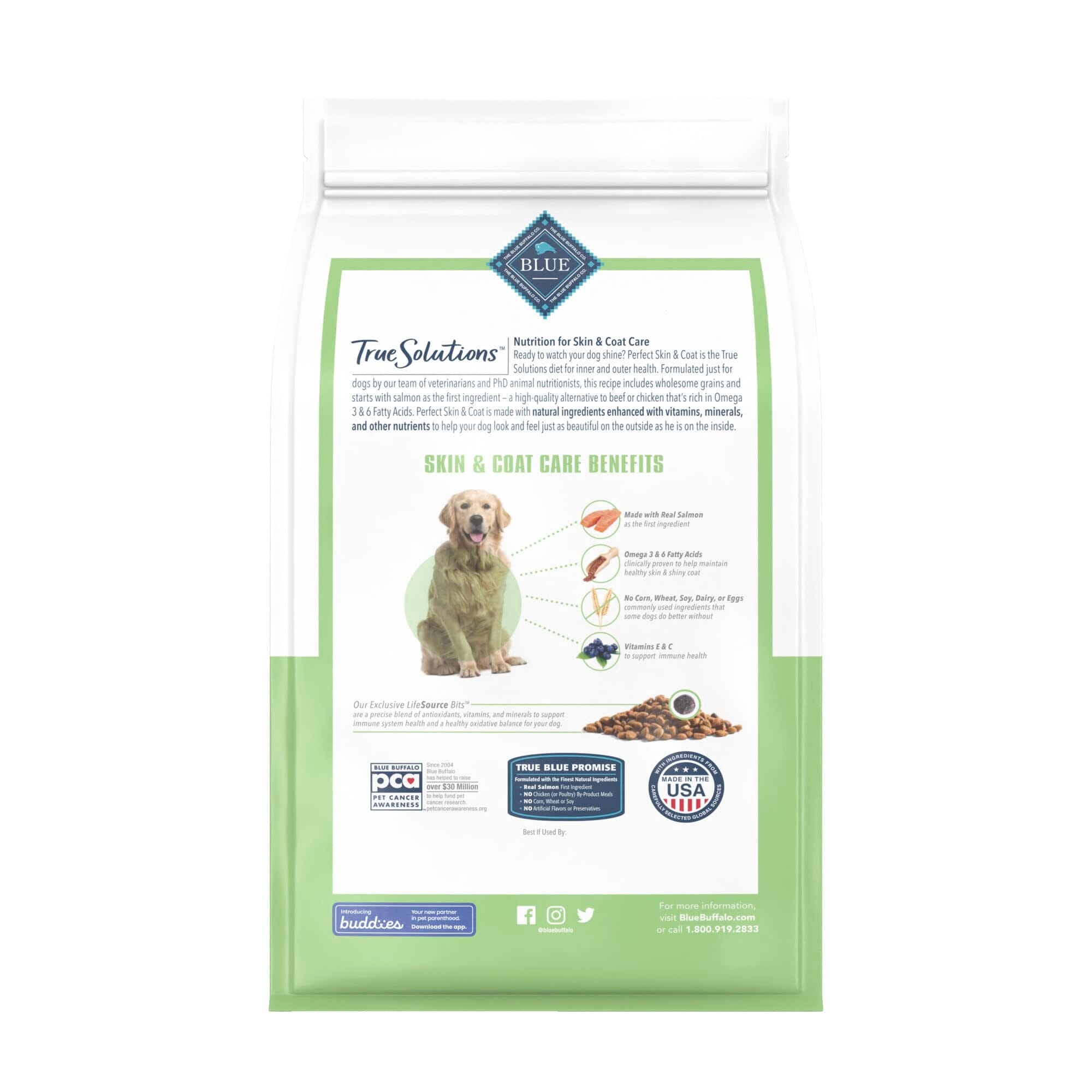 Blue Buffalo True Solutions Skin and Coat Salmon Dry Dog Food - 4 Lbs  