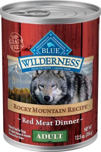 Blue Buffalo Wilderness Adult Grain-Free Rocky Mountain Red Meat Canned Dog Food - 12.5 Oz - Case of 12  