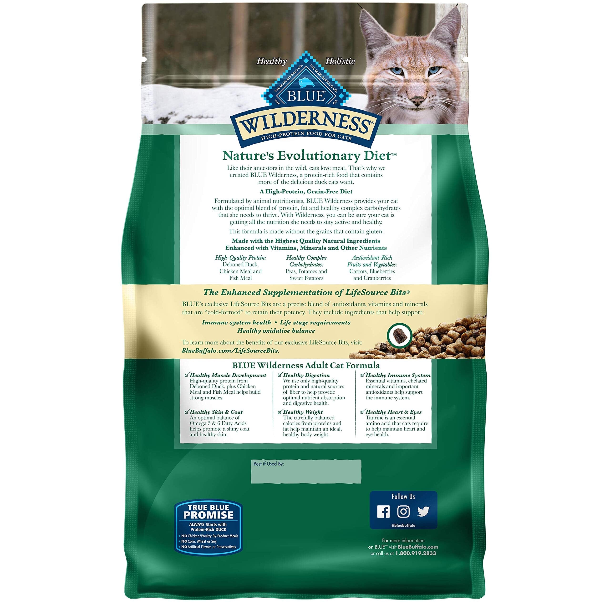 Blue Buffalo Wilderness Adult High-Protein Duck Dry Cat Food  