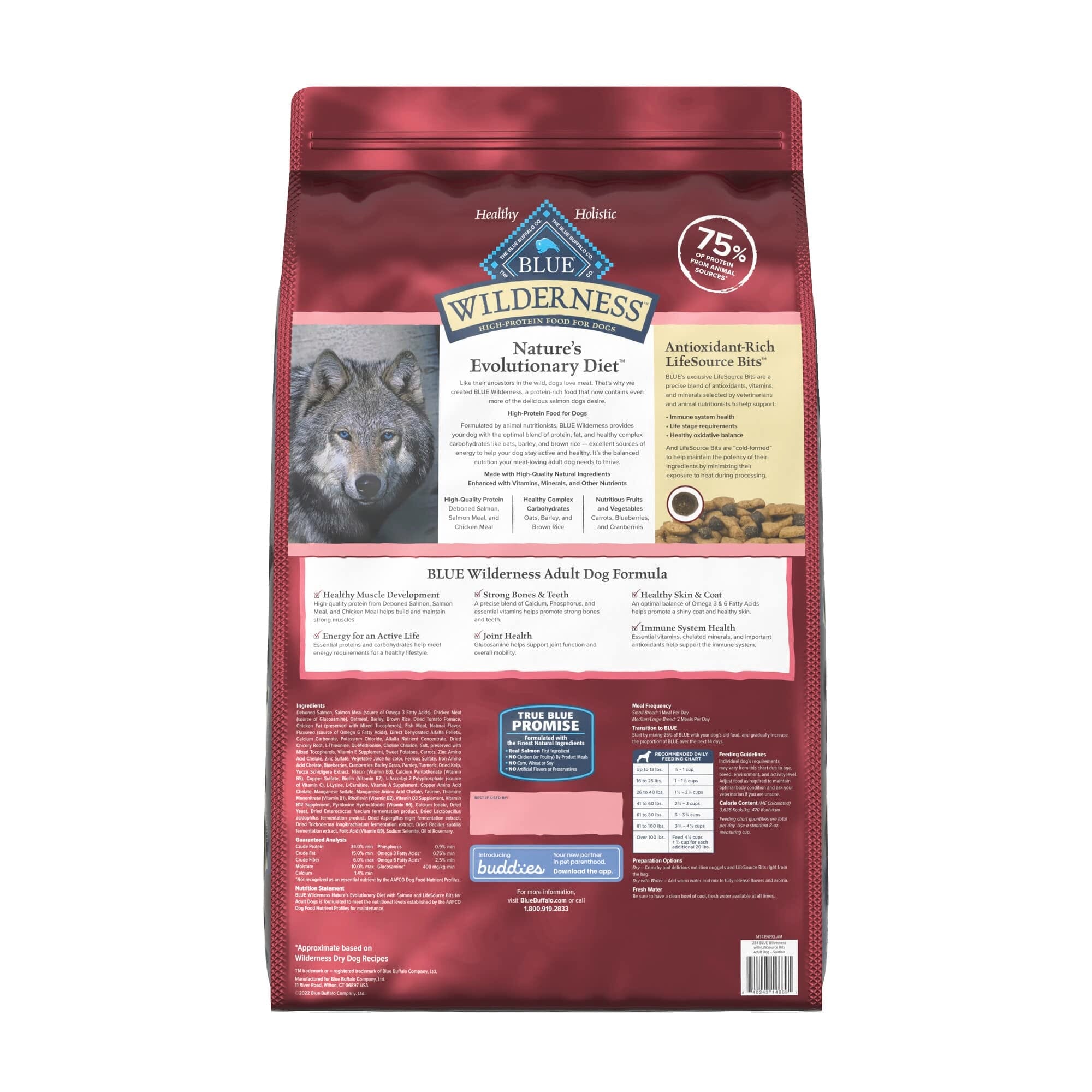 Blue Buffalo Wilderness Adult High-Protein Salmon with Wholesome Grains Dry Dog Food  