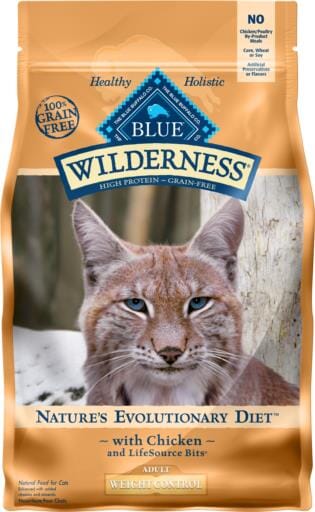 Blue Buffalo Wilderness Adult High-Protein Weight Control Chicken Dry Cat Food - 5 Lbs  