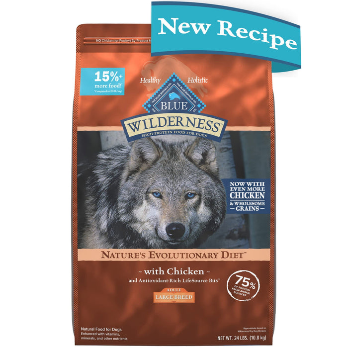Blue Buffalo Wilderness Adult Large-Breed High-Protein Chicken with Wholesome Grains Dr...