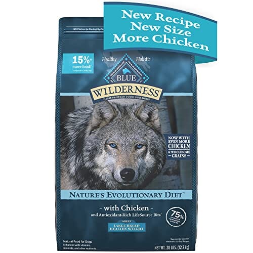 Blue Buffalo Wilderness Adult Large-Breed High-Protein Healthy Weight Chicken with Wholesome Grains Dry Dog Food - 28 Lbs  