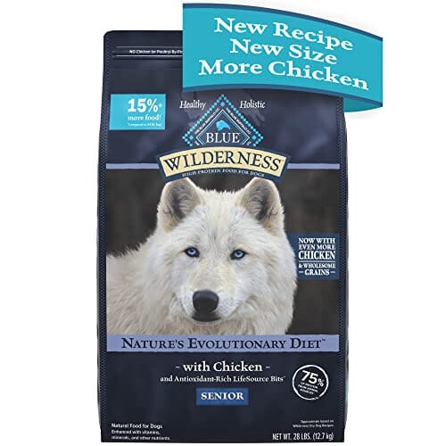 Blue Buffalo Wilderness High-Protein Senior Chicken with Wholesome Grains Dry Dog Food - 28 Lbs  