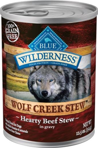 Blue Buffalo Wilderness High-Protein Wolf Creek Stew Beef Stew in Gravy Canned Dog Food - 12.5 Oz - Case of 12  