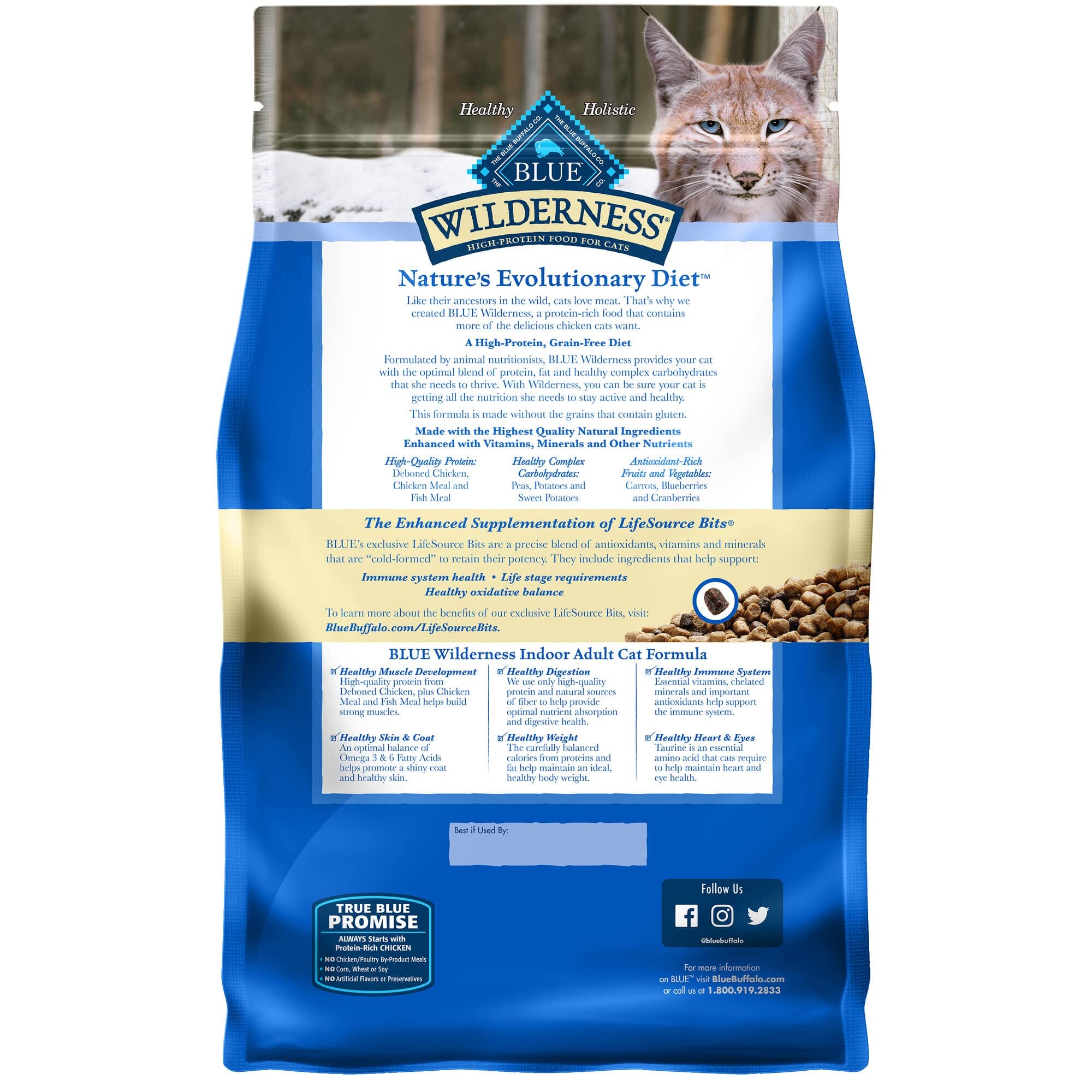 Blue Buffalo Wilderness Indoor Adult High-Protein Chicken Dry Cat Food  