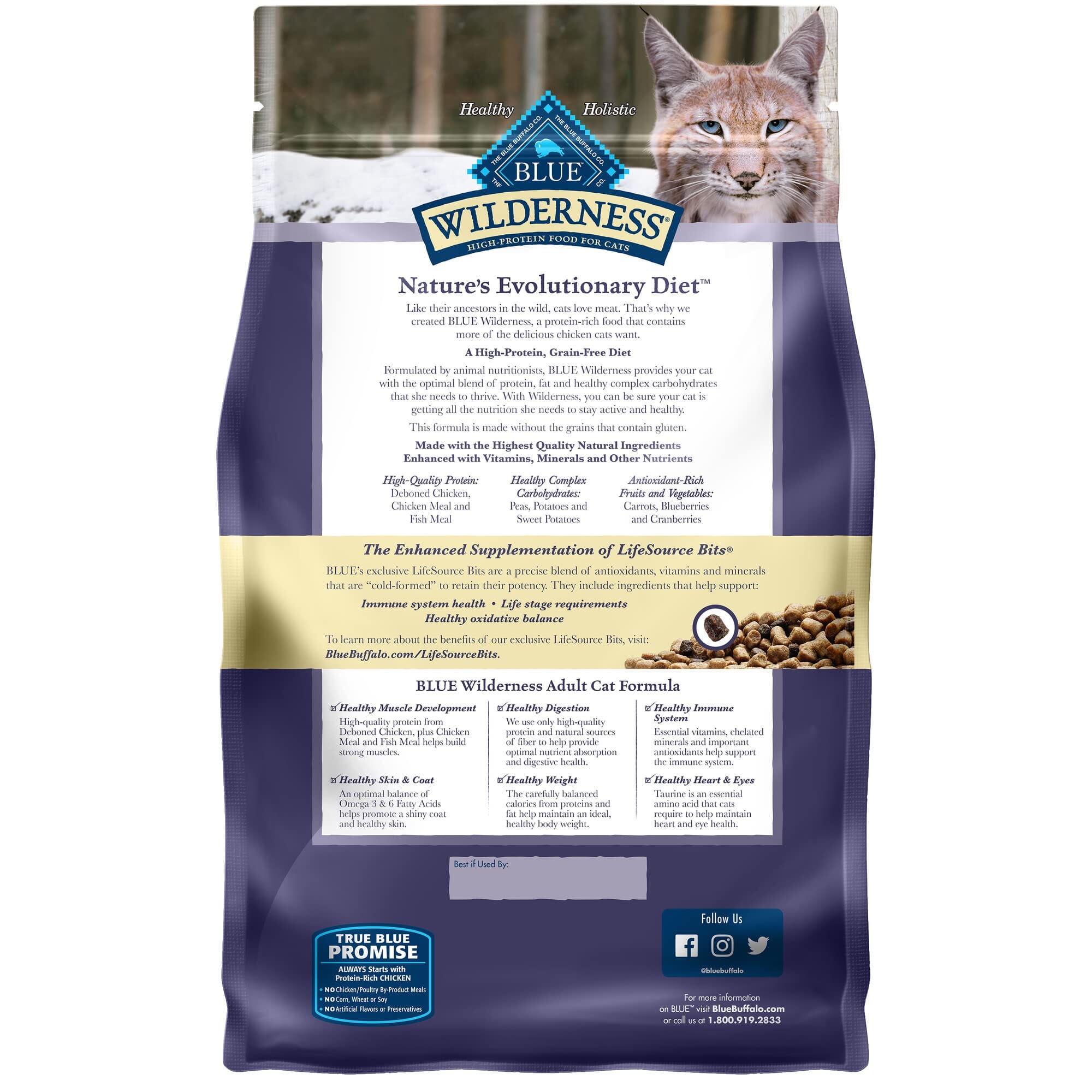 Blue Buffalo Wilderness Indoor Adult High-Protein Grain-Free Chicken Dry Cat Food  