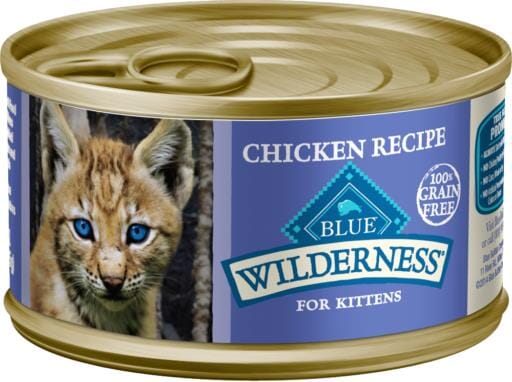 Blue Buffalo Wilderness Kitten Grain-Free High-Protein Chicken Pate Wet Cat Food - 3 Oz Wet Cat Food - Case of 24  