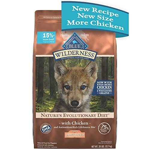 Blue Buffalo Wilderness Large-Breed Puppy High-Protein Chicken with Wholesome Grains Dry Dog Food - 28 Lbs  