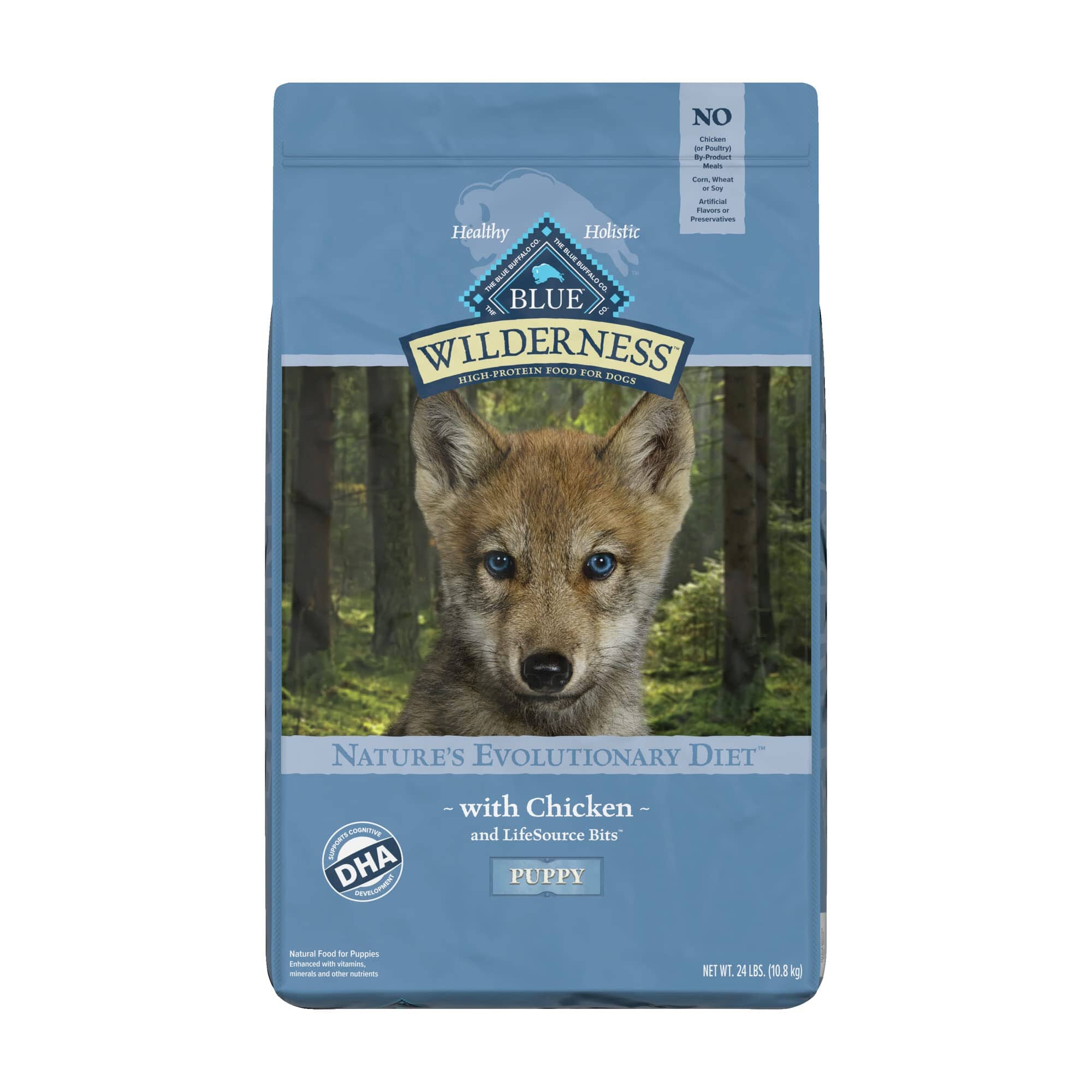 Blue Buffalo Wilderness Puppy High-Protein Grain-Free Chicken Dry Dog Food 24 Lbs 