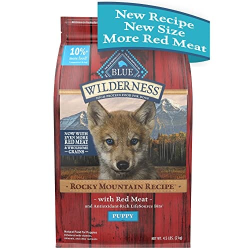Blue Buffalo Wilderness Puppy High-Protein Rocky Mountain Recipe Natural Red Meat with Grains Dry Dog Food - 4.5 Lbs  