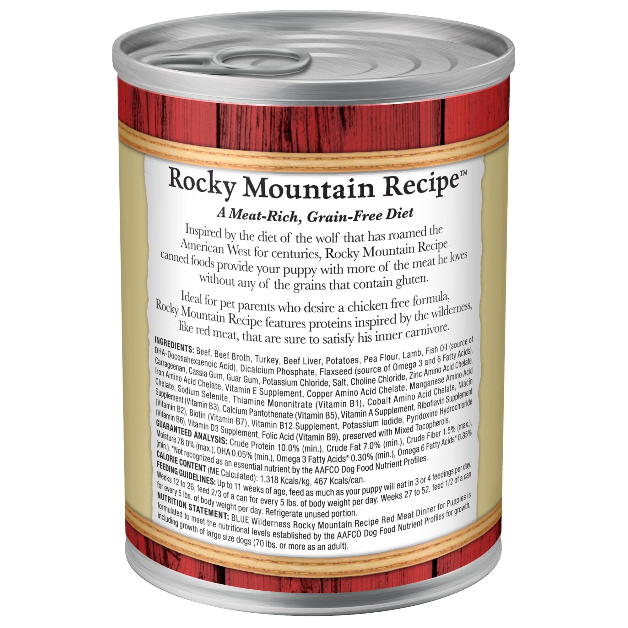 Blue Buffalo Wilderness Rocky Mountain Recipe Grain-Free Puppy Canned Dog Food - 12.5 Oz - Case of 12  