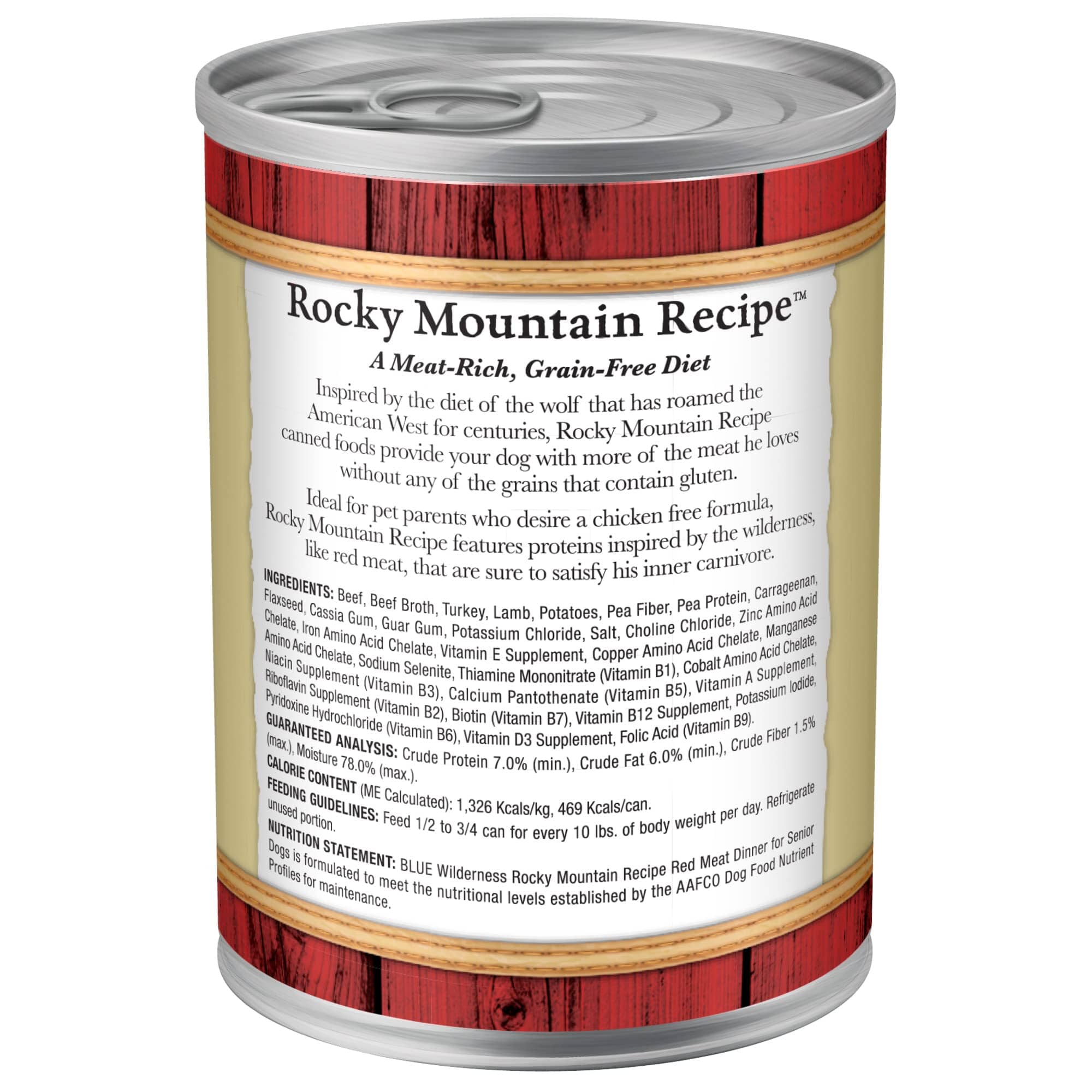 Blue Buffalo Wilderness Rocky Mountain Recipe Grain-Free Senior Canned Dog Food - 12.5 Oz - Case of 12  