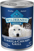 Blue Buffalo Wilderness Senior Grain-Free Grilled Turkey and Chicken Canned Dog Food - 12.5 Oz - Case of 12  